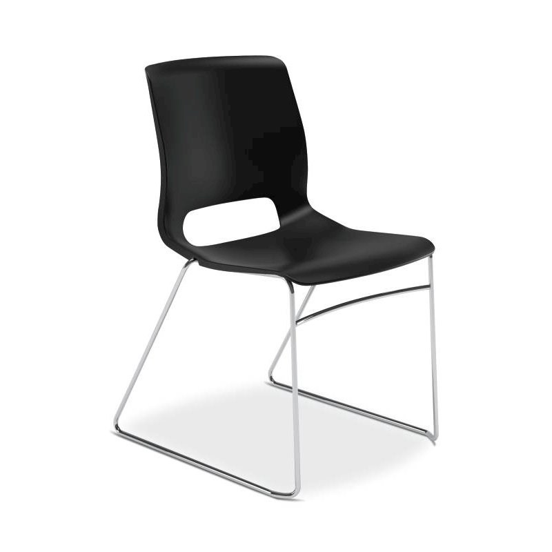 HON Motivate High-Density Stacking Chair | Onyx Shell | 4 per Carton. Picture 1