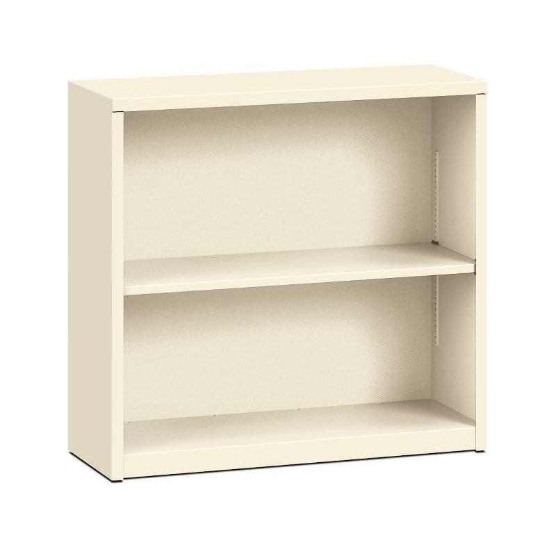 HON Brigade Steel Bookcase | 2 Shelves | 34-1/2"W x 12-5/8"D x 29"H | Putty Finish. Picture 1