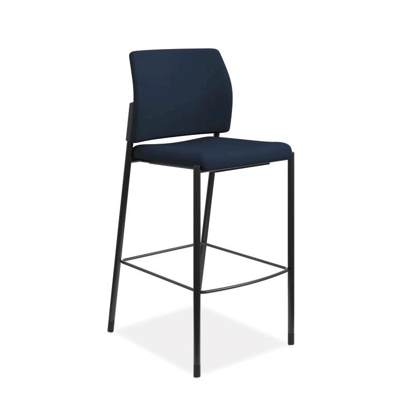 HON Accommodate Cafe Stool | Navy Fabric | Textured Black Frame | Armless. Picture 1