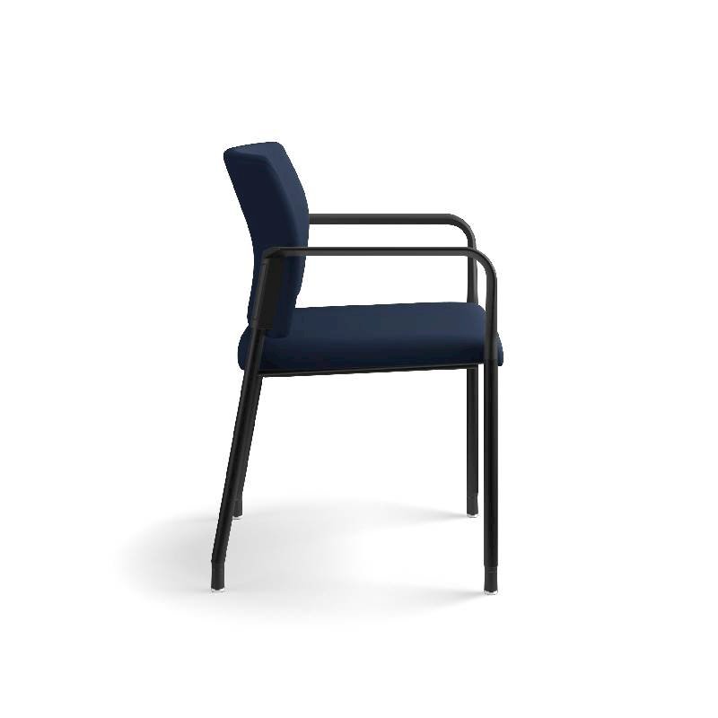 HON Accommodate Guest Chair | Fixed Arms | Casters and Glides | Navy Fabric | Textured Black Frame. Picture 6