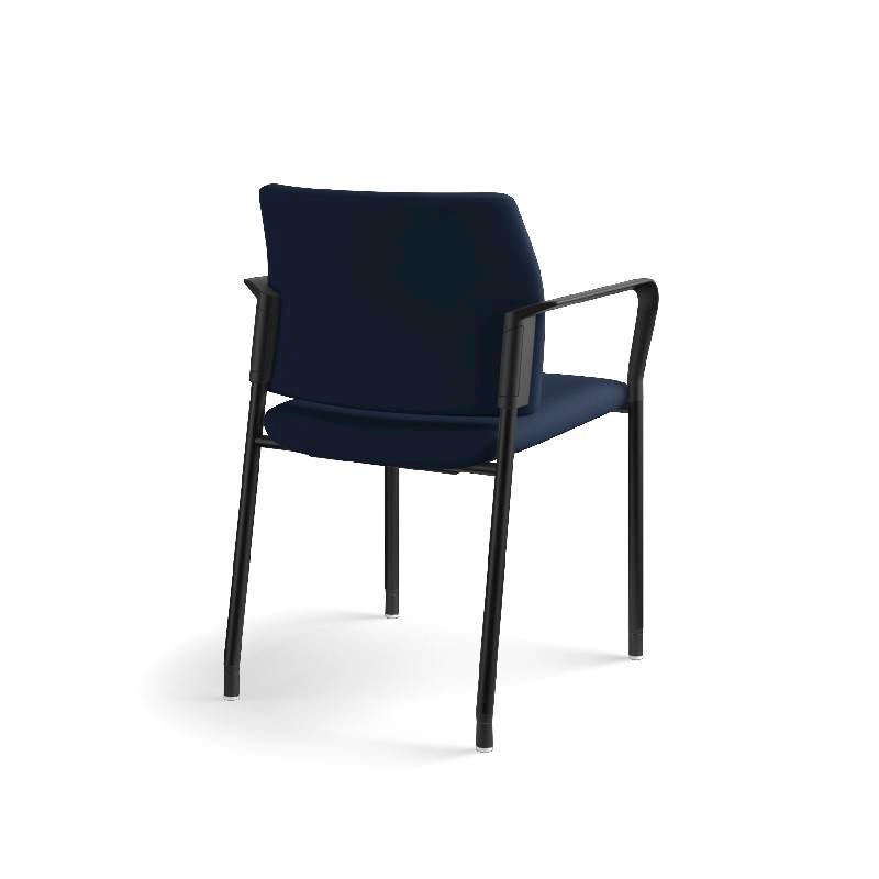 HON Accommodate Guest Chair | Fixed Arms | Casters and Glides | Navy Fabric | Textured Black Frame. Picture 8