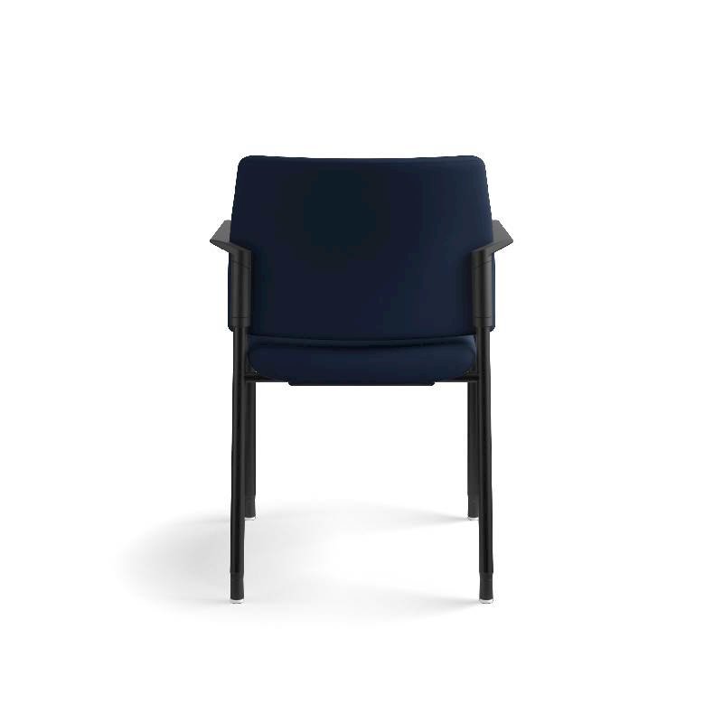 HON Accommodate Guest Chair | Fixed Arms | Casters and Glides | Navy Fabric | Textured Black Frame. Picture 9