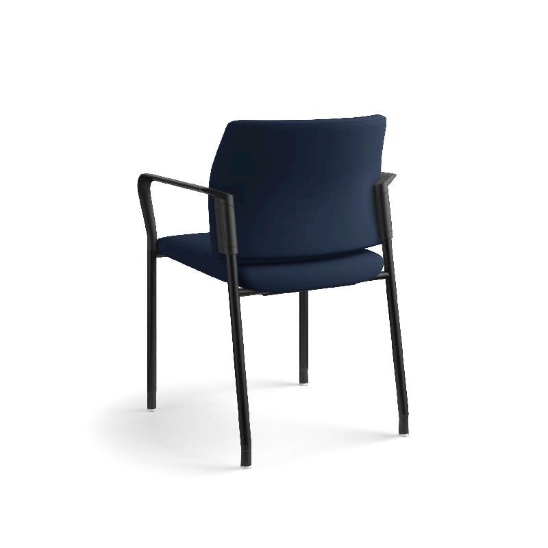 HON Accommodate Guest Chair | Fixed Arms | Casters and Glides | Navy Fabric | Textured Black Frame. Picture 10