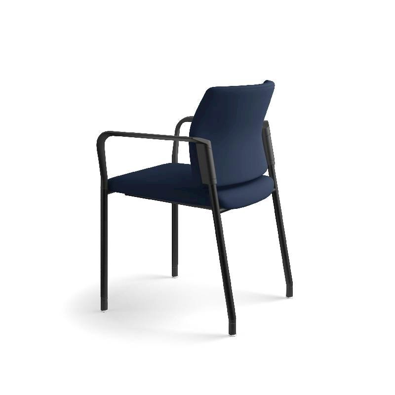 HON Accommodate Guest Chair | Fixed Arms | Casters and Glides | Navy Fabric | Textured Black Frame. Picture 11