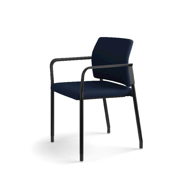 HON Accommodate Guest Chair | Fixed Arms | Casters and Glides | Navy Fabric | Textured Black Frame. Picture 13