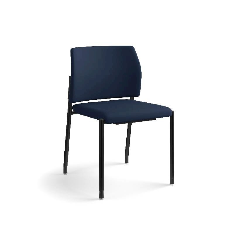 HON Accommodate Guest Chair | Armless | Casters and Glides | Navy Fabric | Textured Black Frame. Picture 5