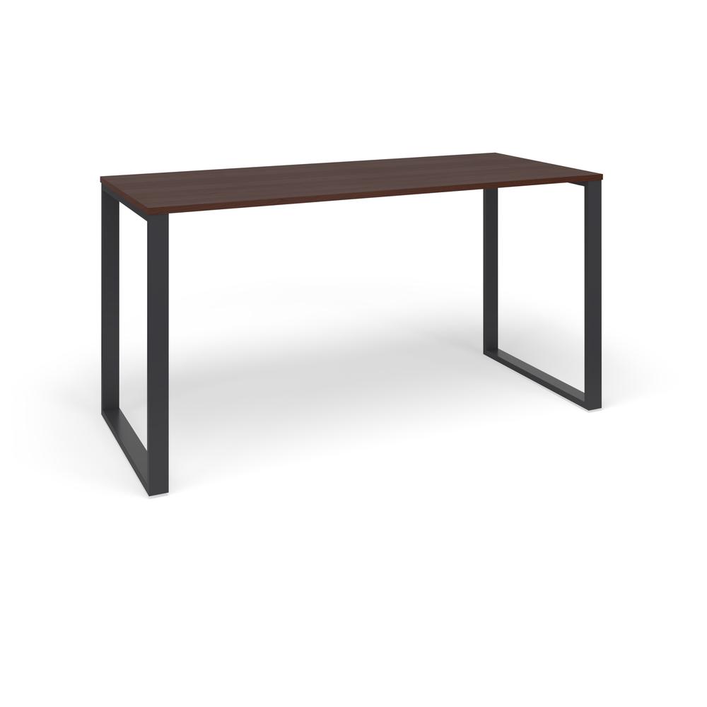 HON BASYX 55” Commercial-Grade Executive Desk, in Charcoal/Walnut ...
