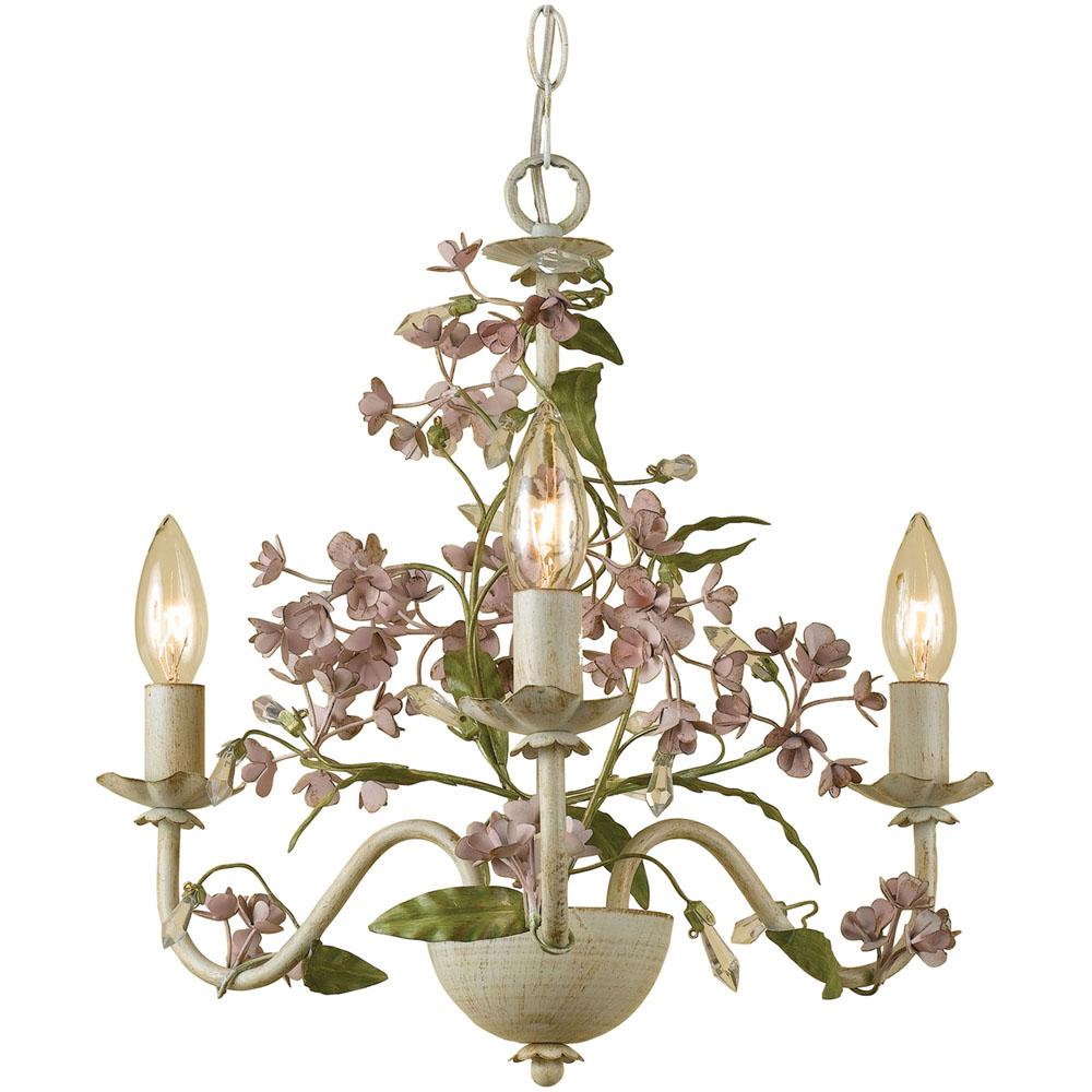 Grace Mini Chandelier, 3-60W Candle Bulbs, 15"HX18"W, Hardwire Or Swag. Picture 1