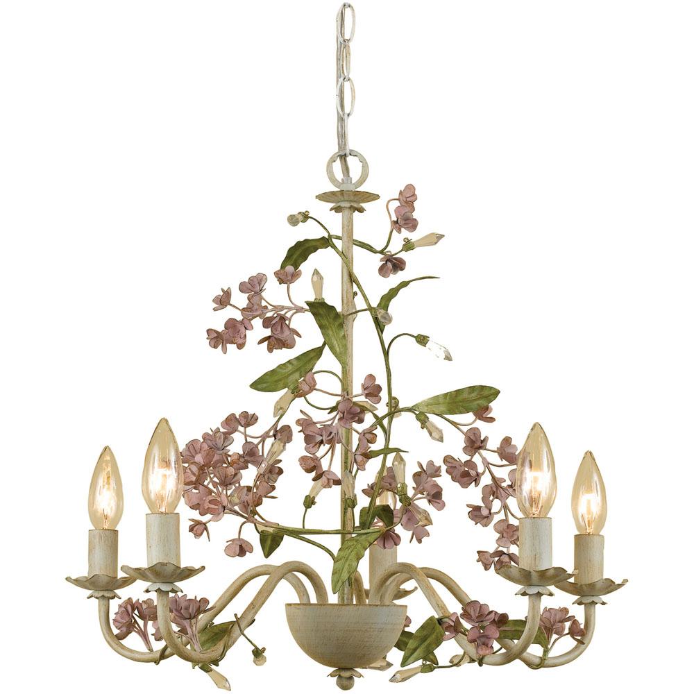 Grace Chandelier, 5-60W Candle Bulbs, 18.5"HX20"W, Hardwire or Swag. Picture 1