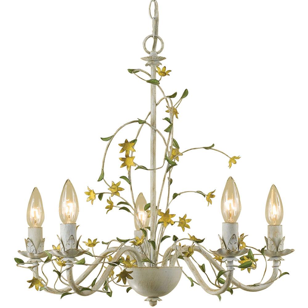 Star Flower Chandelier, 5-60W Candle Bulbs, 19"HX20"W, Swag or Hardwire. The main picture.