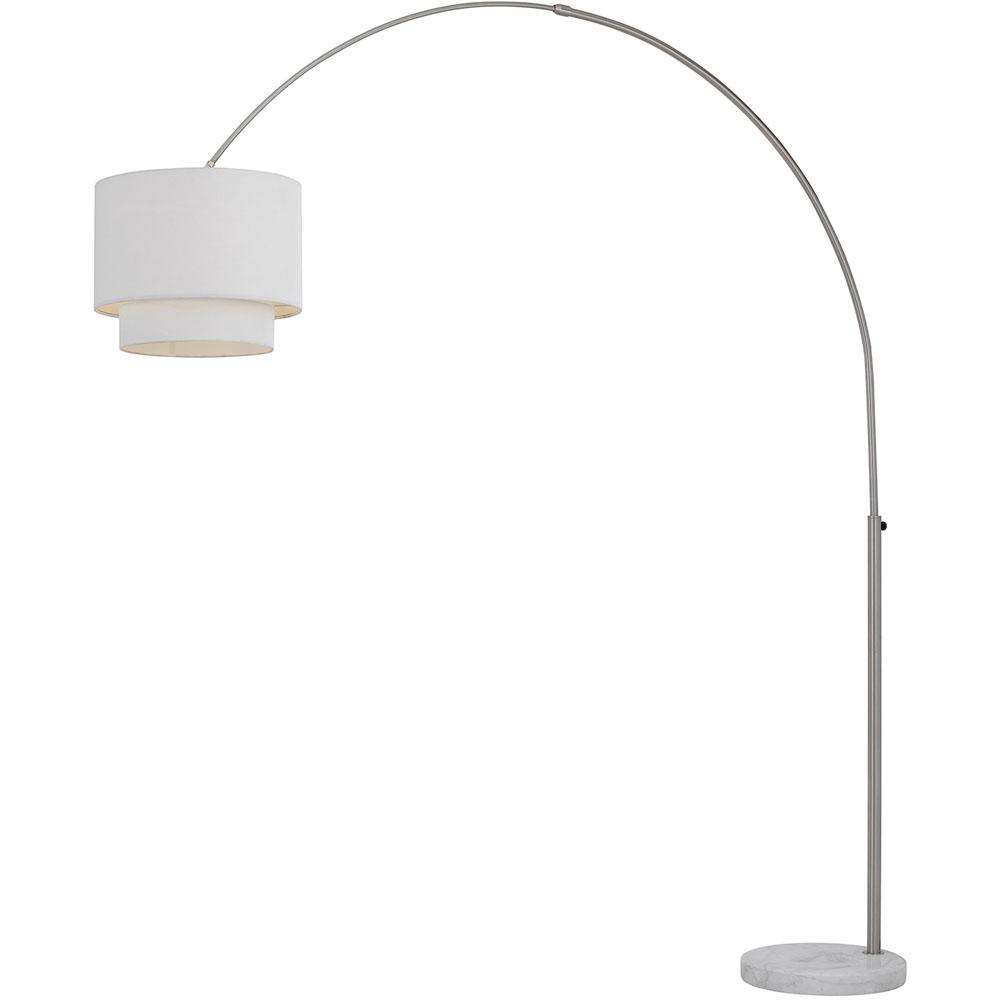 Arched Floor Lamp w/ Fabric Shade, 67"-75"Wx75"-86"H, 16" Base, 1-100W. Picture 1