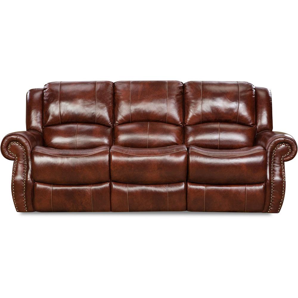 Telluride 100% Leather Double Reclining Sofa. Picture 1