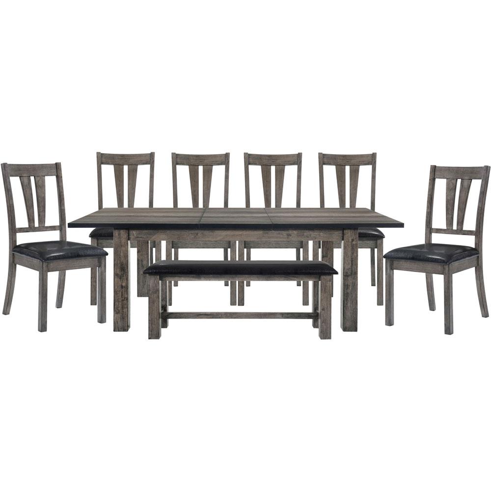 Drexel Dining 8PC Set - 78x42x30H Table, 6 P/U Side Chairs, Bench. Picture 1