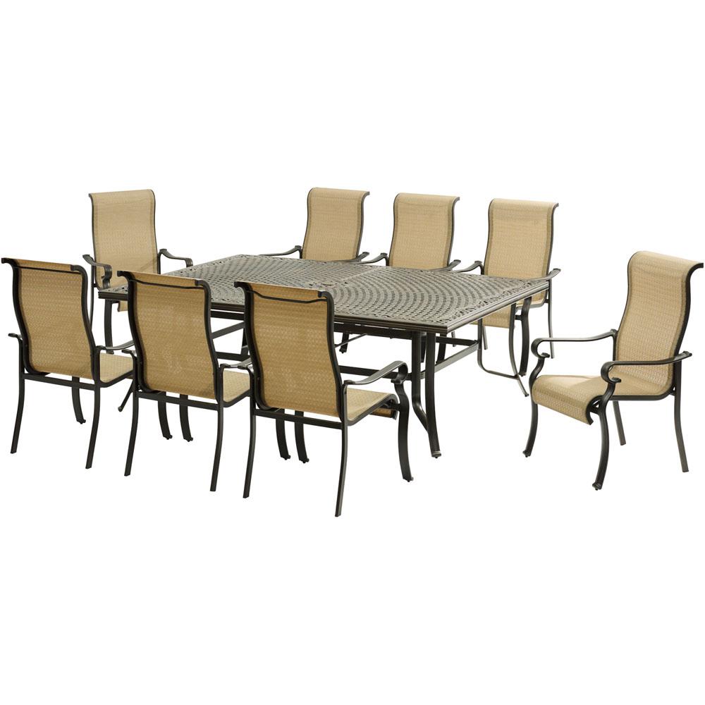 Brigantine9pc:8 Sling Dining Chairs, 60x84" Cast Dining Table. The main picture.