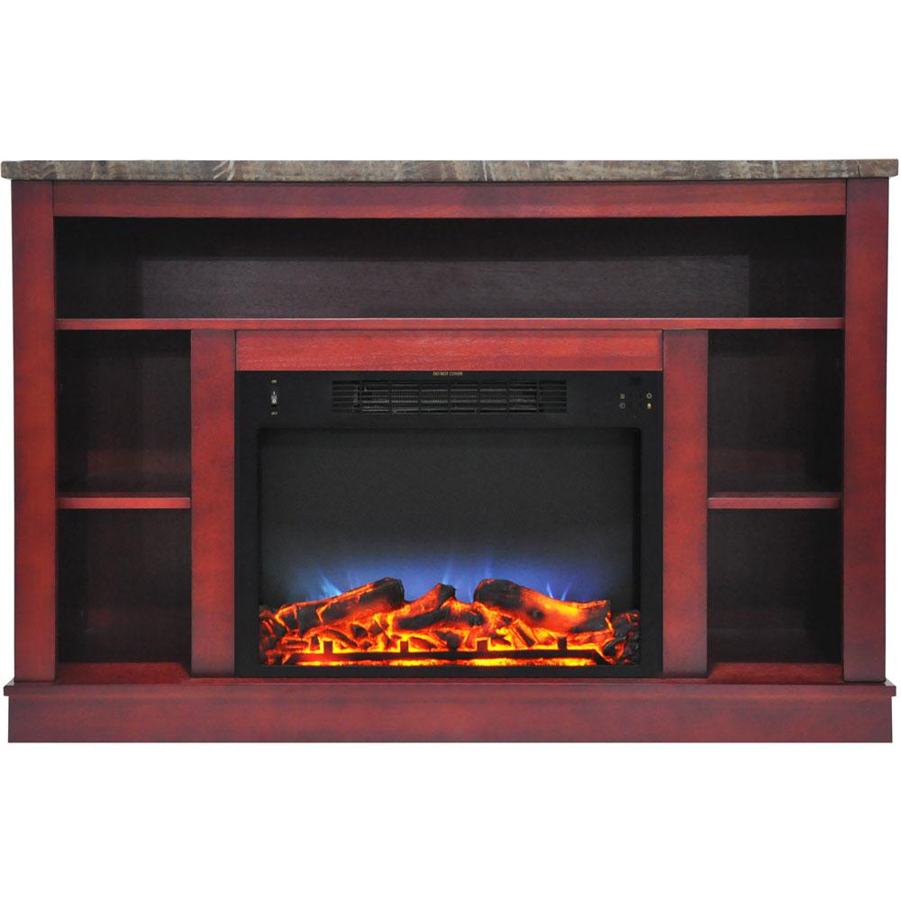 47 In. Electric Fireplace with a Multi-Color LED Insert and Cherry Mantel. The main picture.