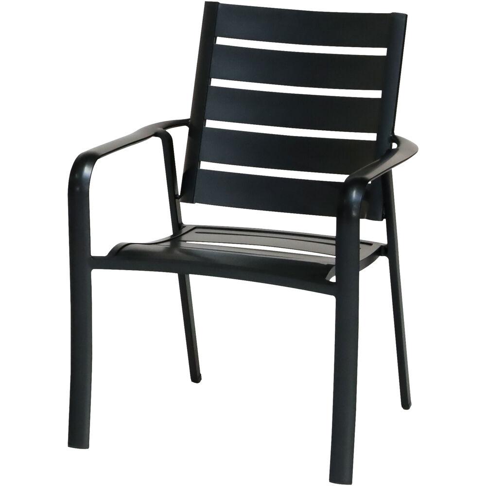 Commercial aluminum slat back dining chair. Picture 1