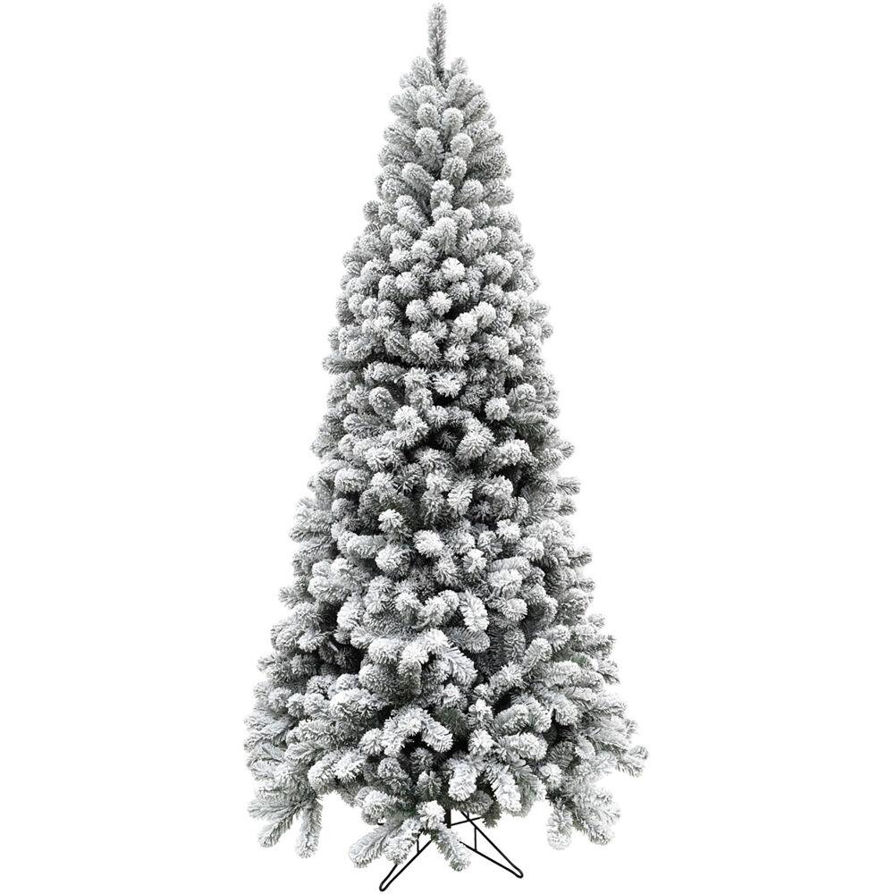 10-Ft. Flocked Alaskan Pine Christmas Tree. Picture 1