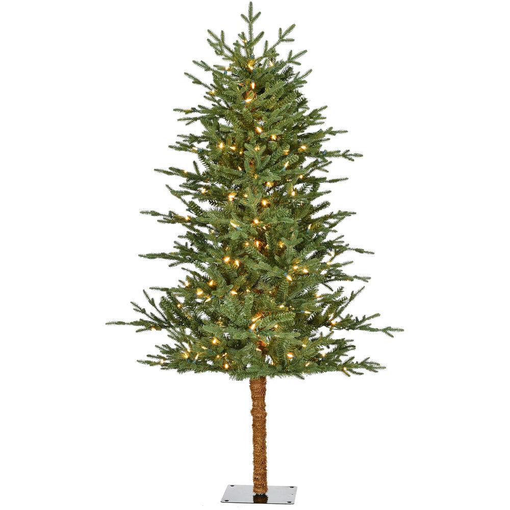 5-Ft. Green Alpine Porch Accent Tree with Warm White LED Lights. Picture 1
