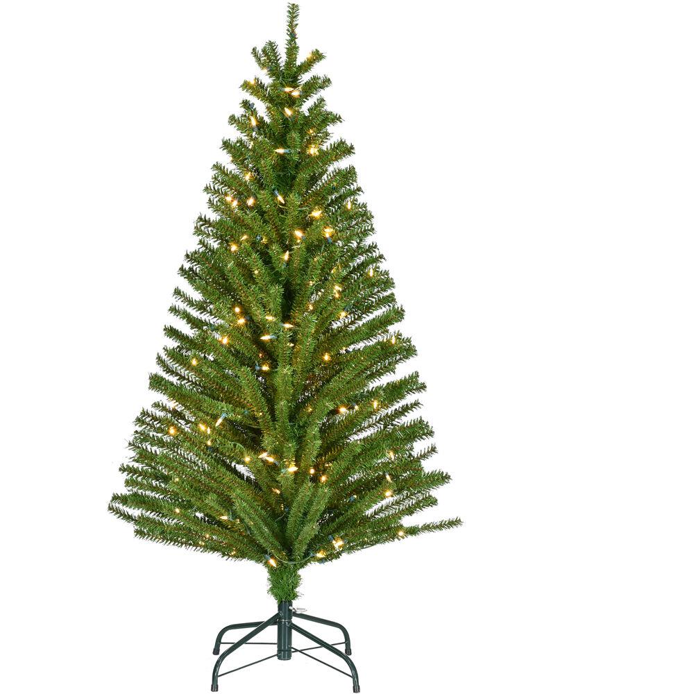 5-ft. Downswept Farmhouse Fir Christmas Tree with Warm White LED Lights. The main picture.