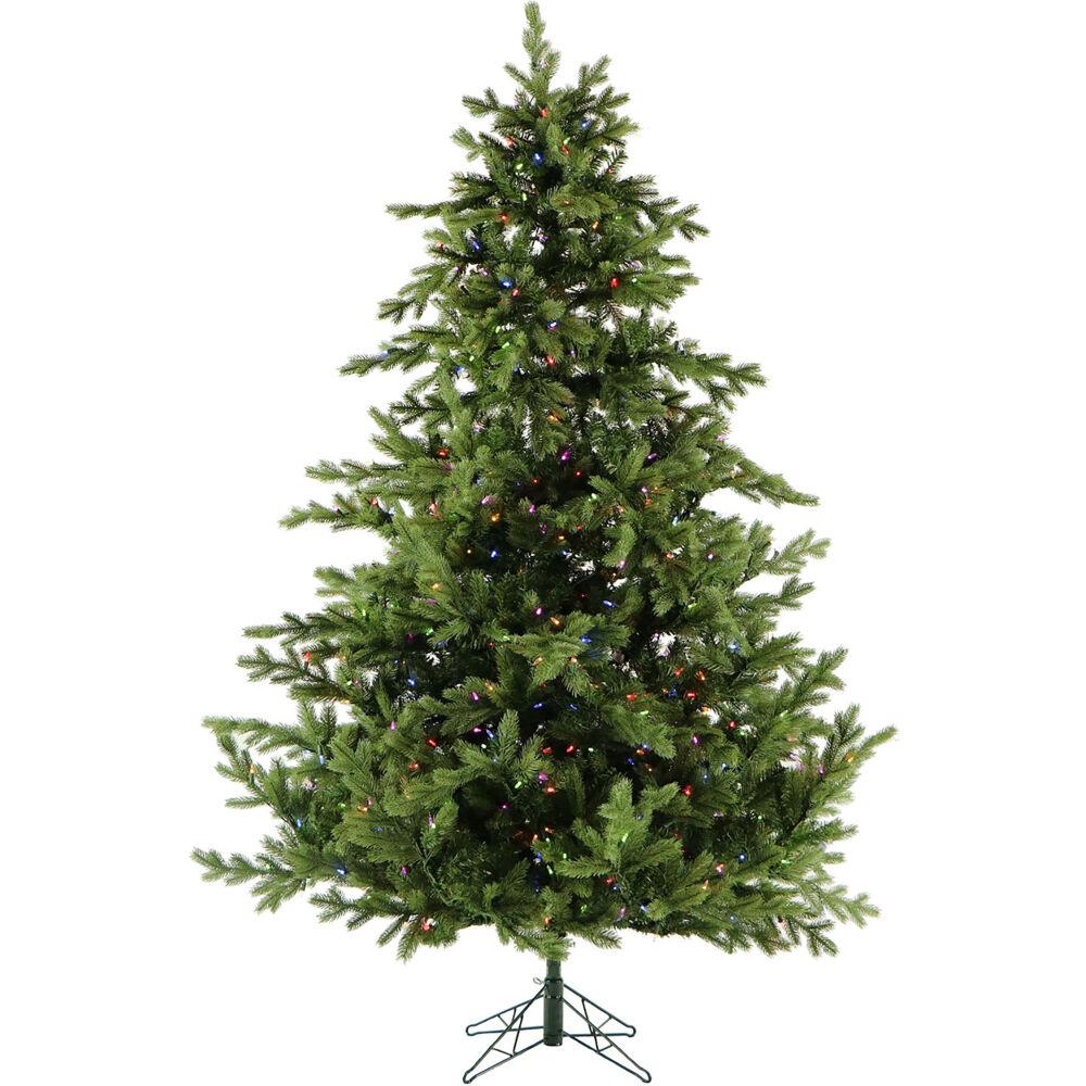 6.5-Ft. Foxtail Pine Christmas Tree with Multi-Color LED String Lighting. The main picture.