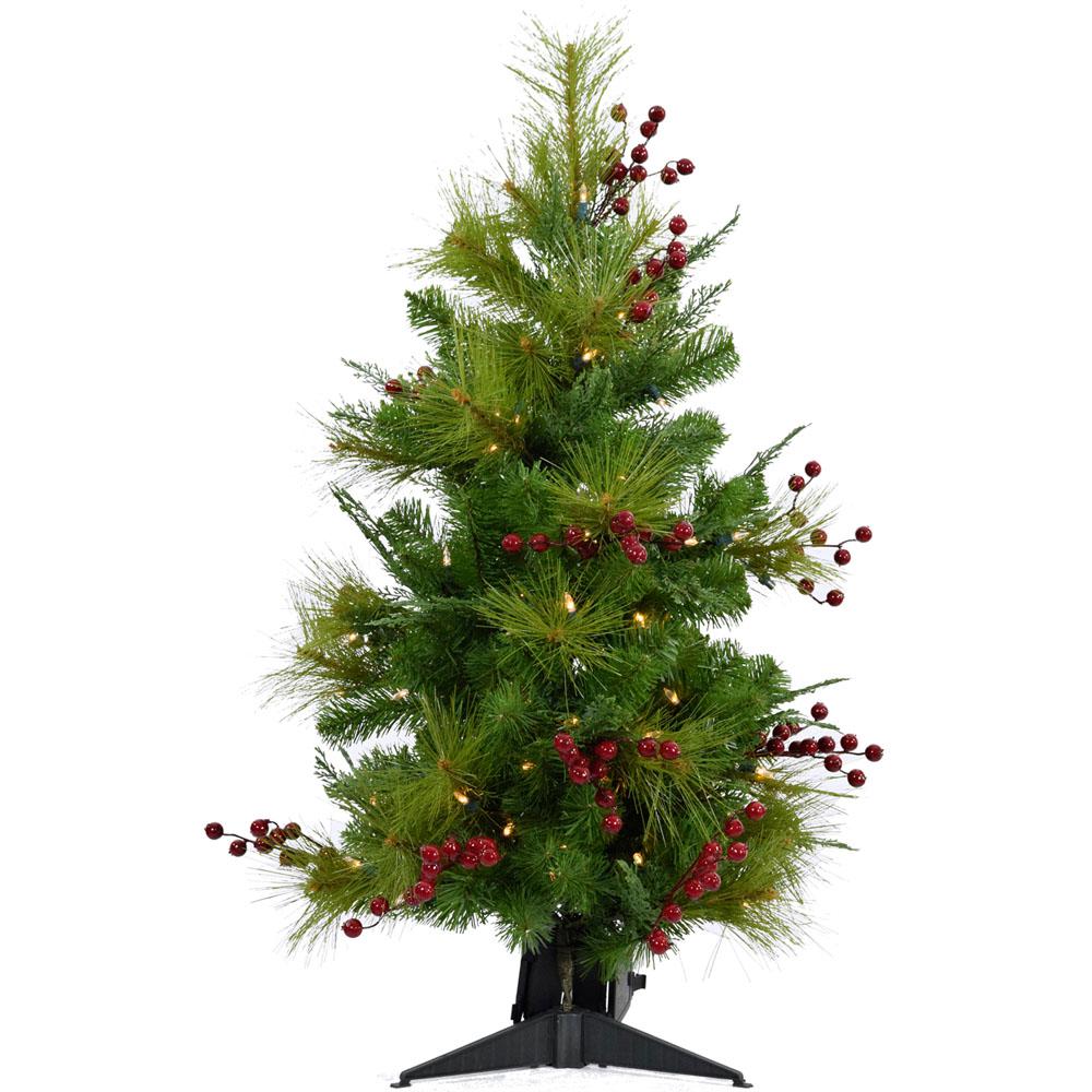 Fraser Hill Farm 4.0' Newberry Pine Tree - Clear LED Lights, Plug. Picture 1