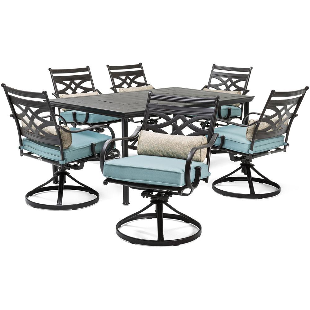 Montclair7pc: 6 Swivel Rockers, 40x66" Dining Table. The main picture.
