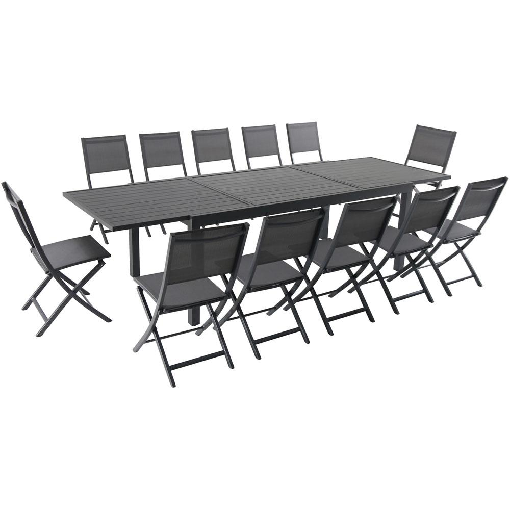 Naples13pc: 12 Aluminum Sling Folding Chairs, Aluminum Extension Table. The main picture.