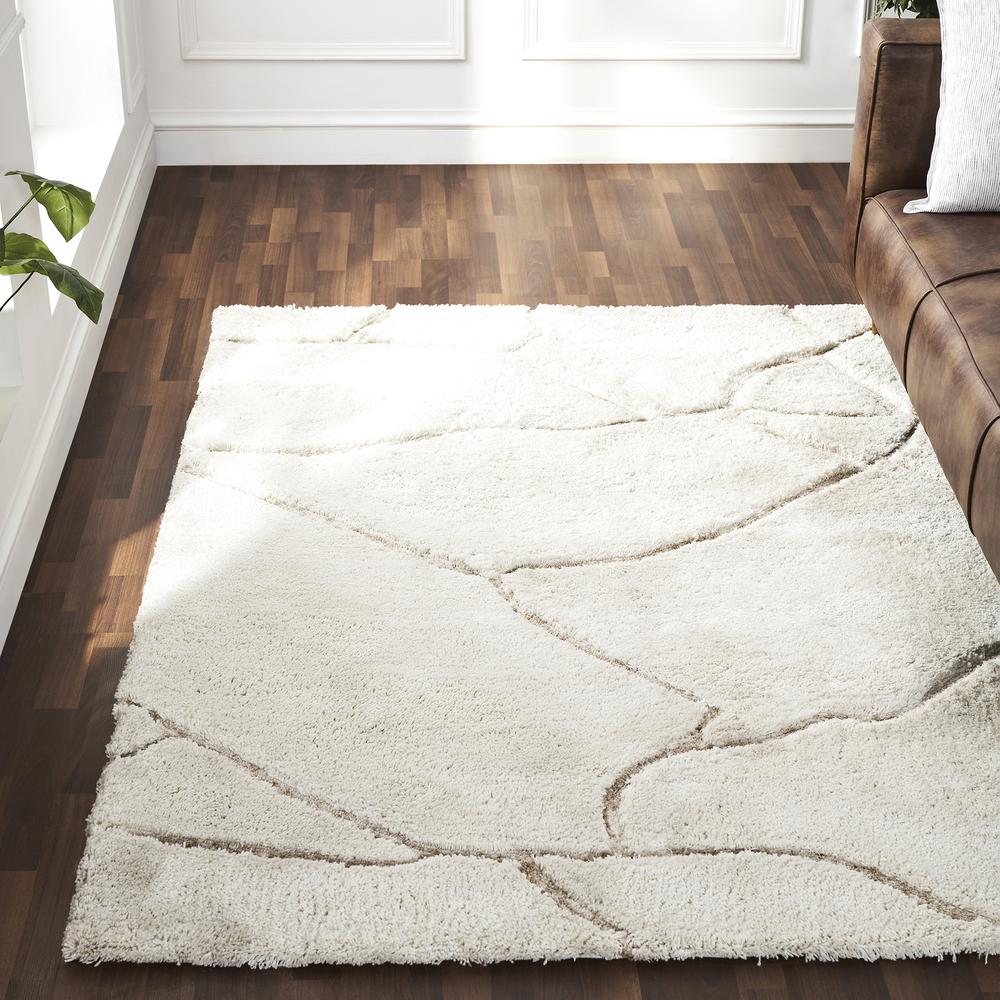 ALLEN Off White/Taupe 5 x 8 Rug. Picture 2