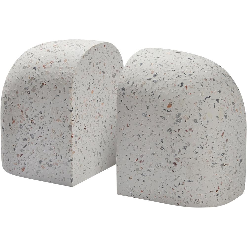 BRUNO WHITE WITH COLORED SPECKLES SET OF 2 BOOKENDS. Picture 1