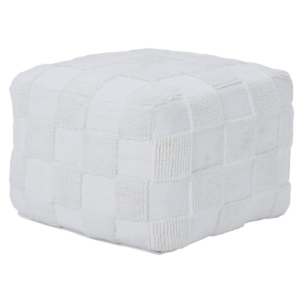 Payne Pouf In White Color. Picture 1