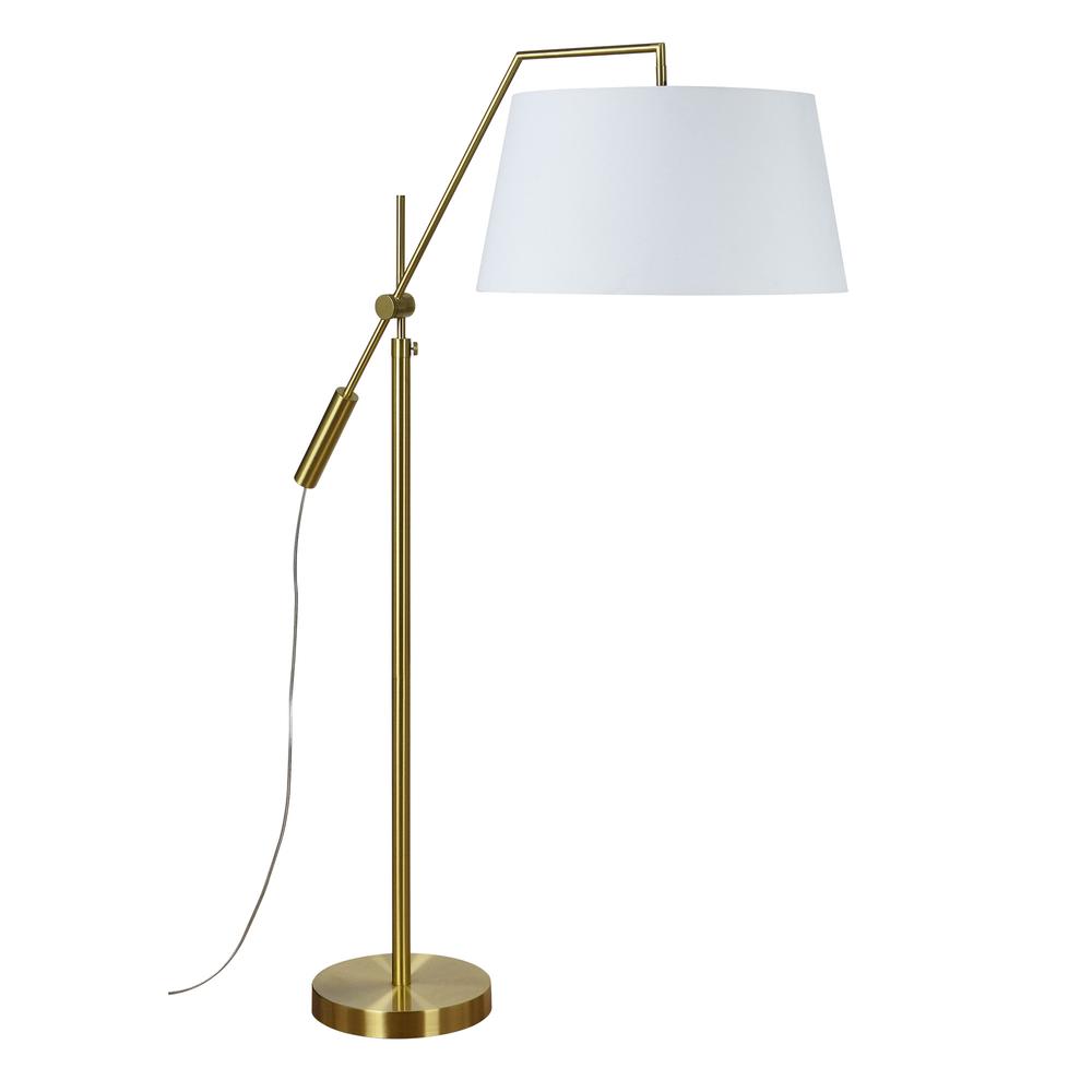 Claire 1 Light Satin Brass Floor Lamp. Picture 2