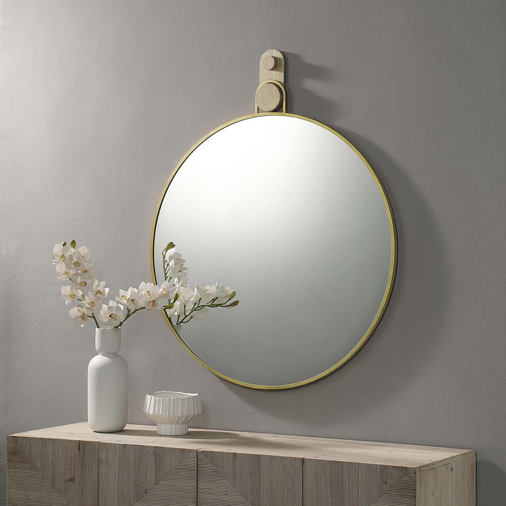 Kinsley 40 x 49 Round Framed Mirror. Picture 5