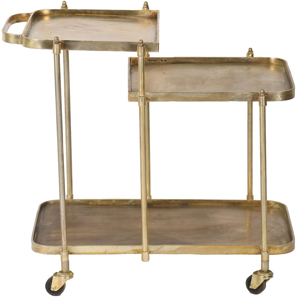 Vista Antique Brass Bar Cart. Picture 1