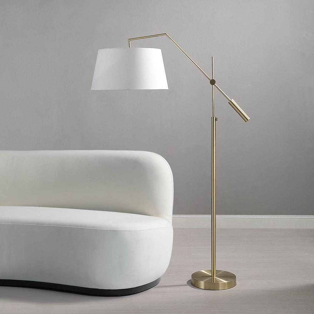 Claire 1 Light Satin Brass Floor Lamp. Picture 4