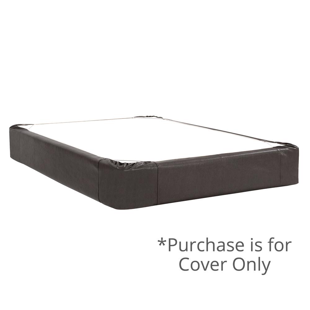 Black Faux Leather King Boxspring Cover. Picture 4