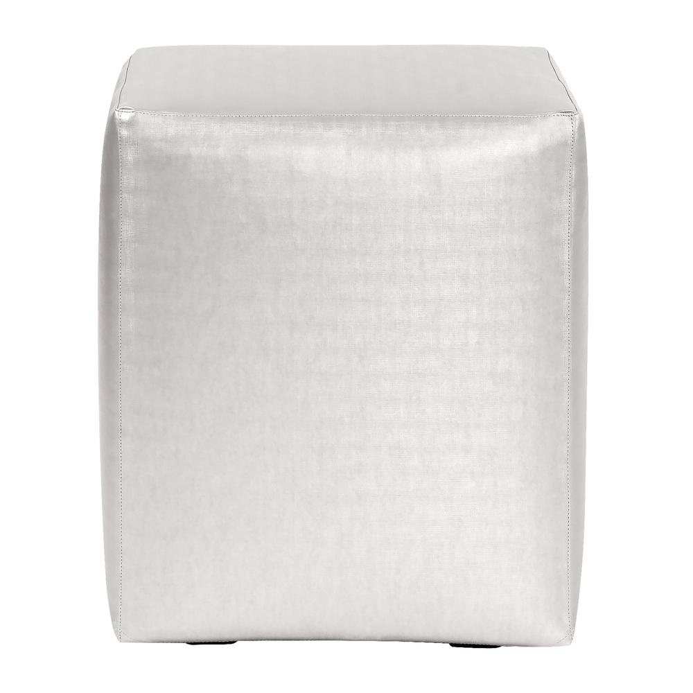Howard Elliott Universal Cube Cover Faux Leather Metallic Mercury - Cover Only, Base Not Included. Picture 2