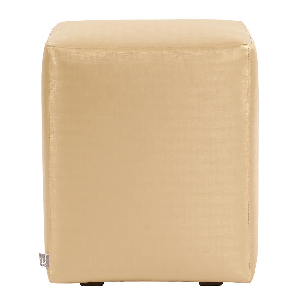Howard Elliott Universal Cube Cover Faux Leather Metallic Gold - Cover Only, Base Not Included. Picture 2