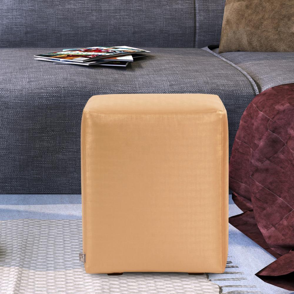 Howard Elliott Universal Cube Cover Faux Leather Metallic Gold - Cover Only, Base Not Included. Picture 4