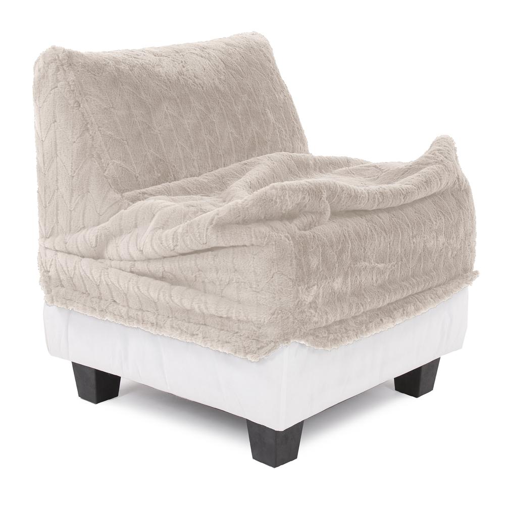 Howard Elliott Pod Chair Cover Faux Fur Angora Natural - Cover Only, Chair Base Not Included. Picture 2