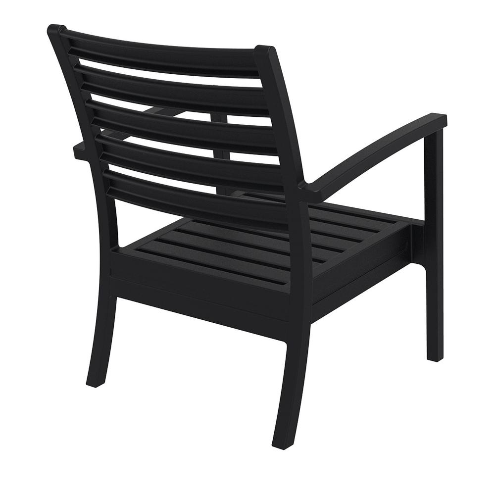 Artemis XL Club Chair Black with Sunbrella Black Cushions, Set of 2. Picture 3