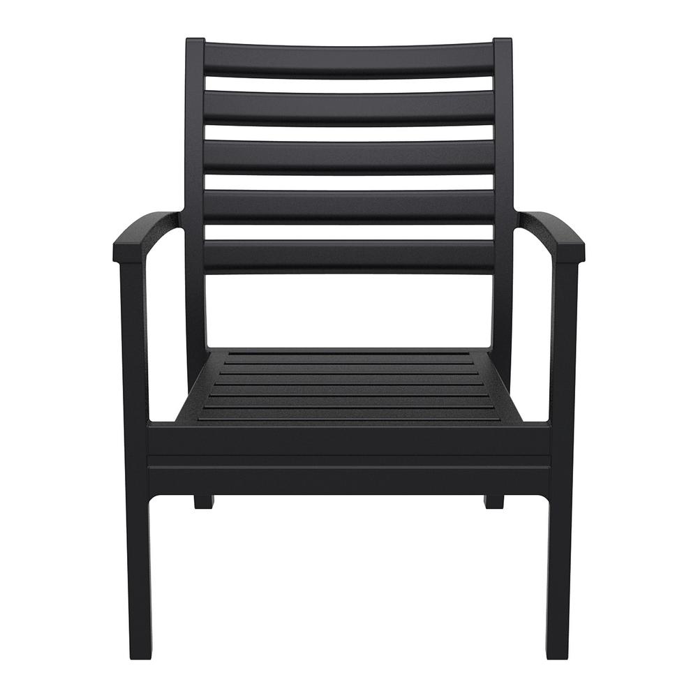 Artemis XL Club Chair Black with Sunbrella Black Cushions, Set of 2. Picture 4