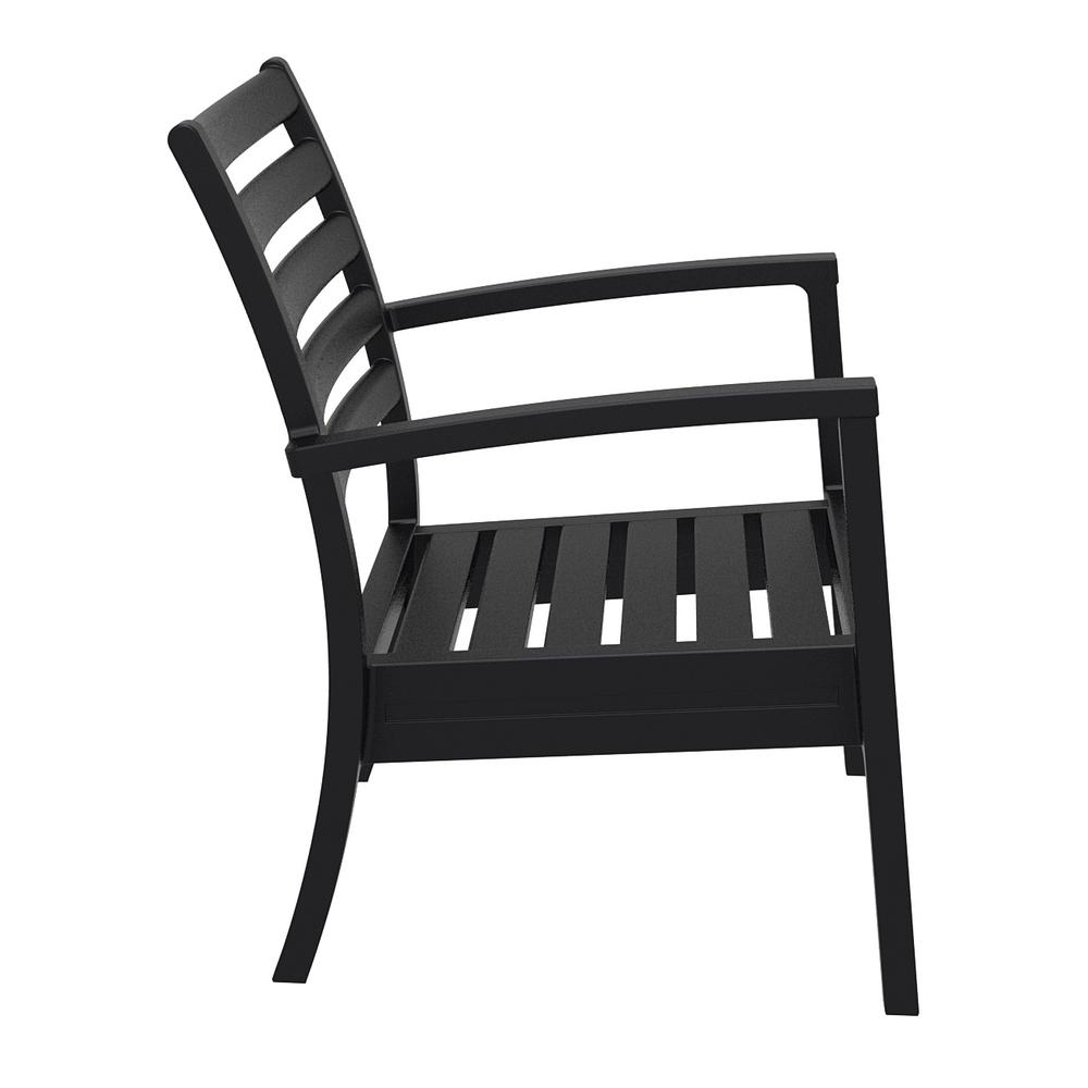 Artemis XL Club Chair Black with Sunbrella Black Cushions, Set of 2. Picture 5