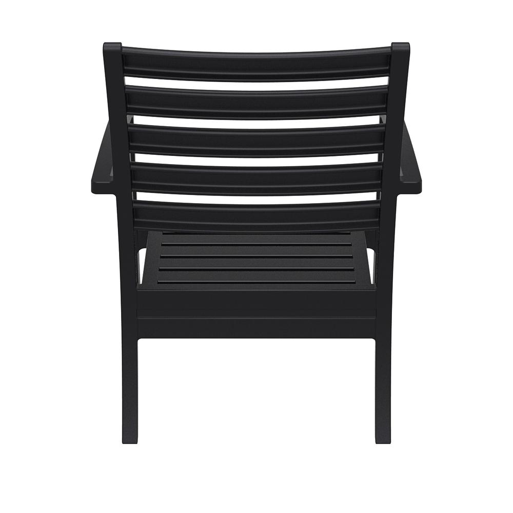 Artemis XL Club Chair Black with Sunbrella Black Cushions, Set of 2. Picture 6