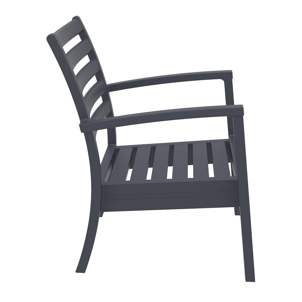 Artemis XL Club Chair Dark Gray with Sunbrella Black Cushions, Set of 2. Picture 5