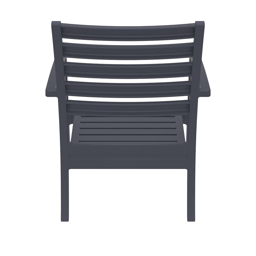 Artemis XL Club Chair Dark Gray with Sunbrella Black Cushions, Set of 2. Picture 6