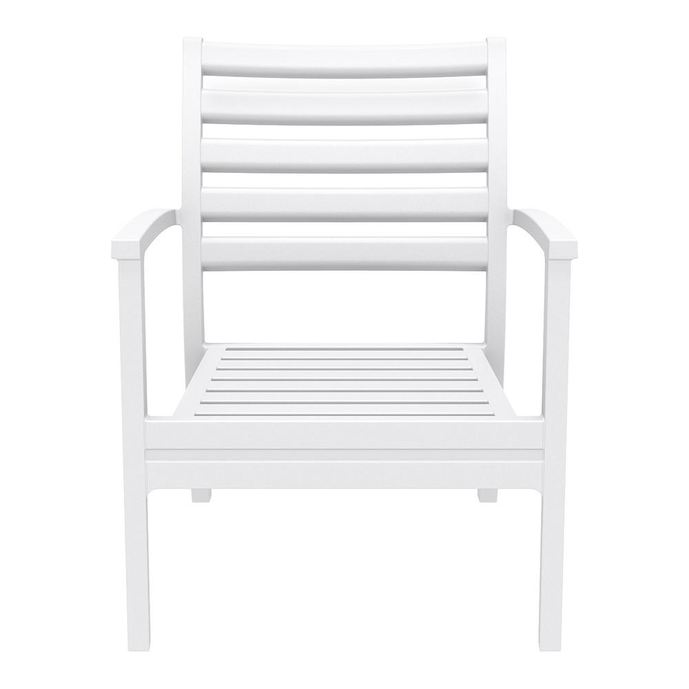 Artemis XL Club Chair White with Sunbrella Charcoal Cushions, Set of 2. Picture 4