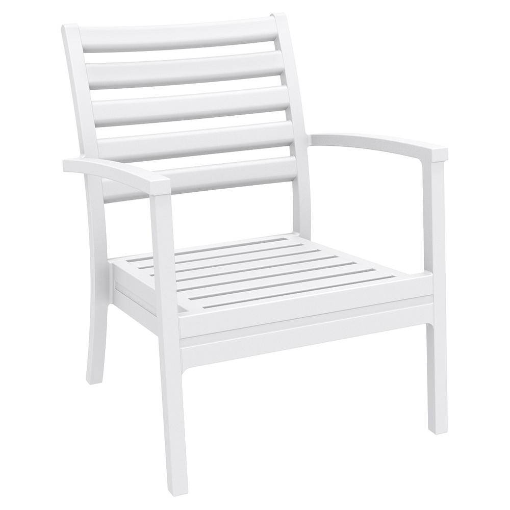 Artemis XL Club Chair White with Sunbrella Natural Cushions, Set of 2. Picture 2
