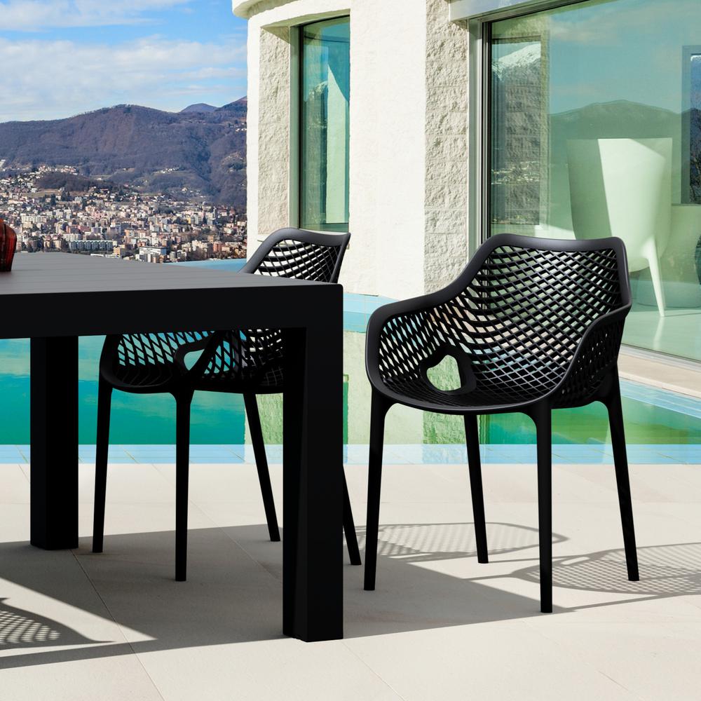 Air XL Outdoor Dining Arm Chair Black, Set of 2. Picture 10