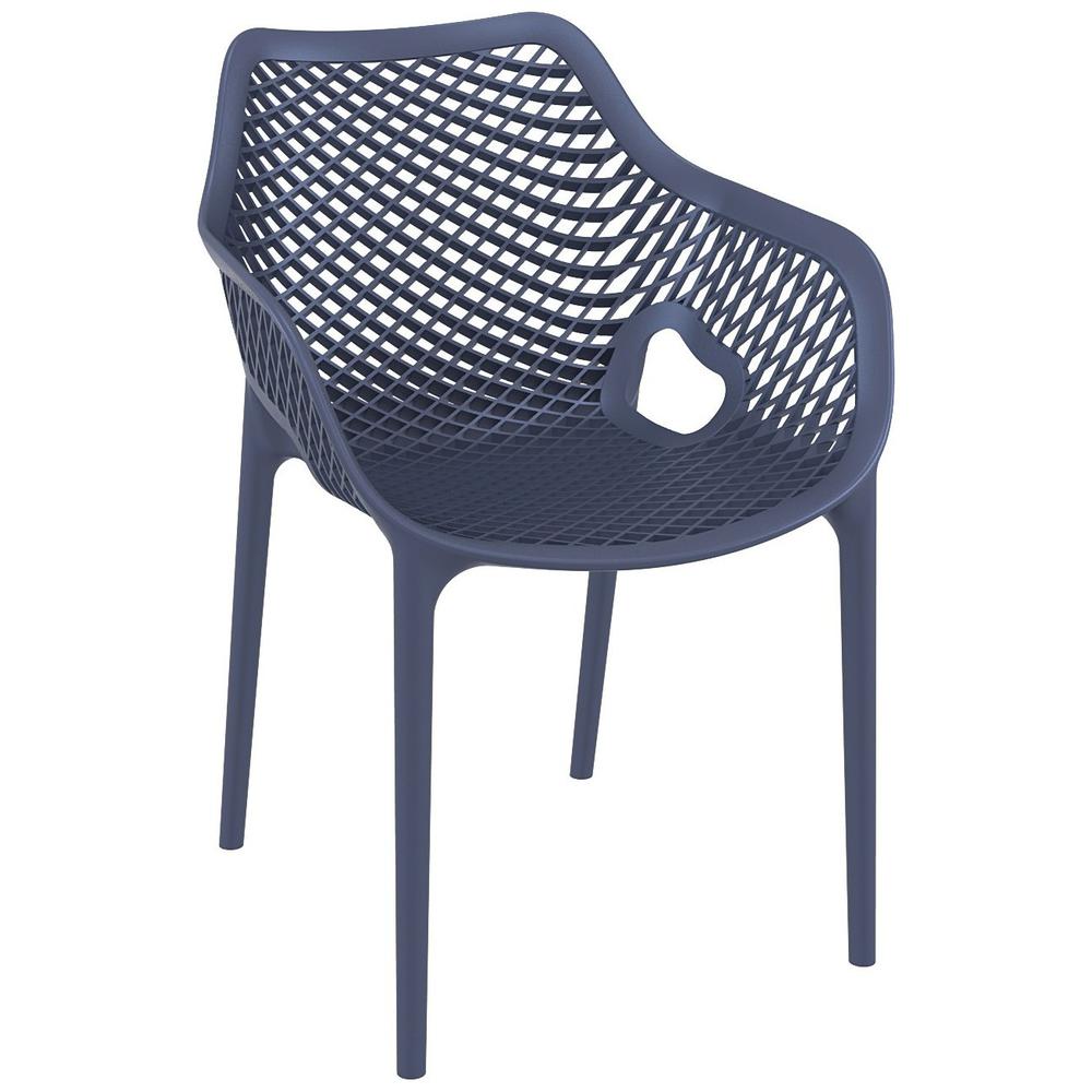Outdoor Dining Arm Chair, Set of 2, Dark Gray, Belen Kox. Picture 1