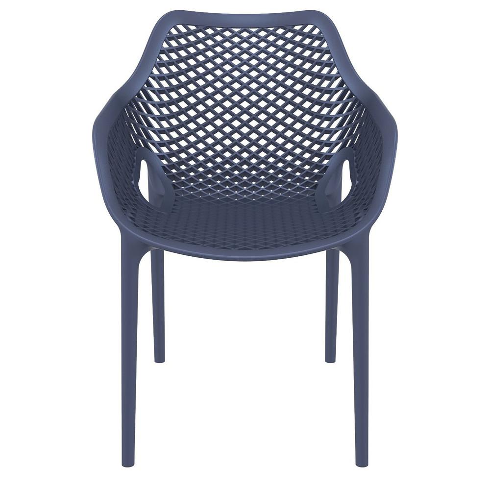 Outdoor Dining Arm Chair, Set of 2, Dark Gray, Belen Kox. Picture 3